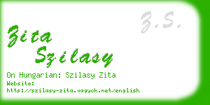 zita szilasy business card